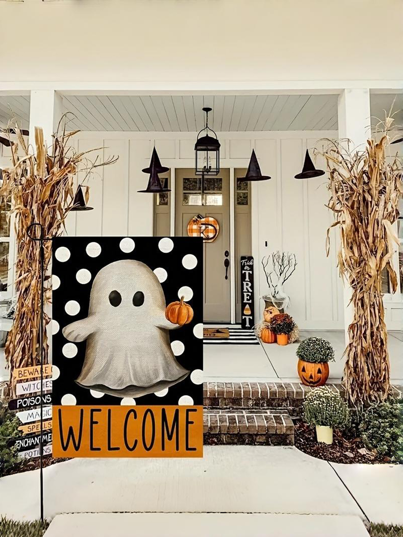 Custom Halloween Ghost Garden Flag